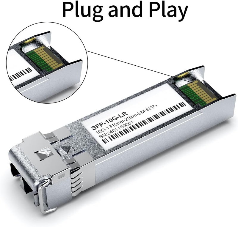GESD SFP+ 10GBase-LR 1310nm SingleMode Module, 10G LC SMF Fiber Optic Transceiver for Cisco, Ubiquiti UniFi UF-SM-10G, Meraki MA-SFP-10GB-LR, Netgear, Fortinet, TP-Link and More (1310nm DDM 20km) - Image 3